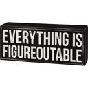 Everything is FIgureoutable Cute and Funny Graphic Wooden Box Signs with Sayings for Gallery Walls