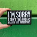 Barely Take Suggestions Cute and Funny Graphic Wooden Box Signs with Sayings for Gallery Walls