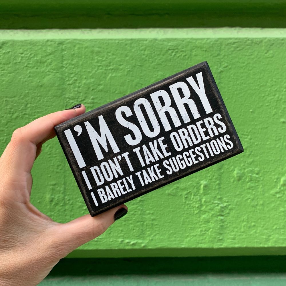 Cute and Funny Graphic Wooden Box Signs with Sayings for Gallery Walls