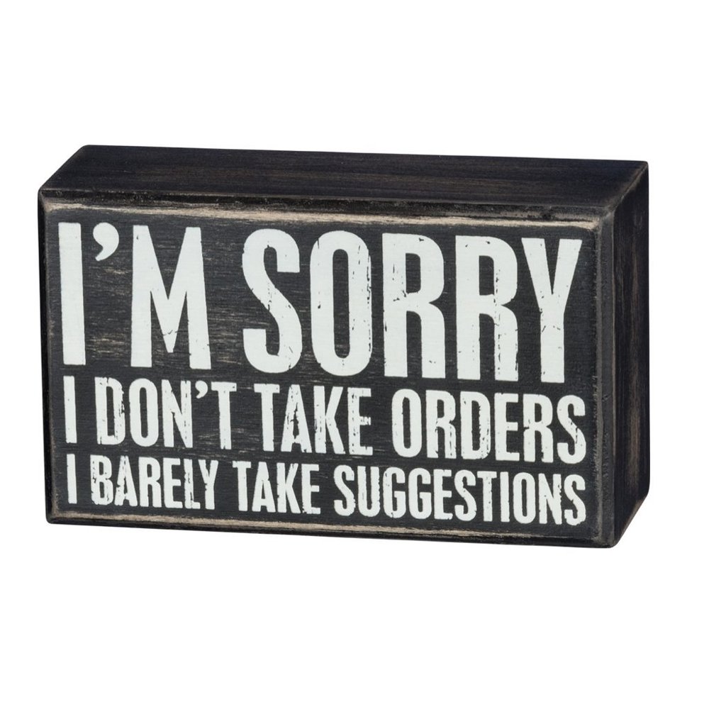 Cute and Funny Graphic Wooden Box Signs with Sayings for Gallery Walls