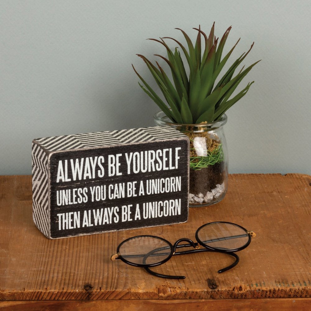 Cute and Funny Graphic Wooden Box Signs with Sayings for Gallery Walls