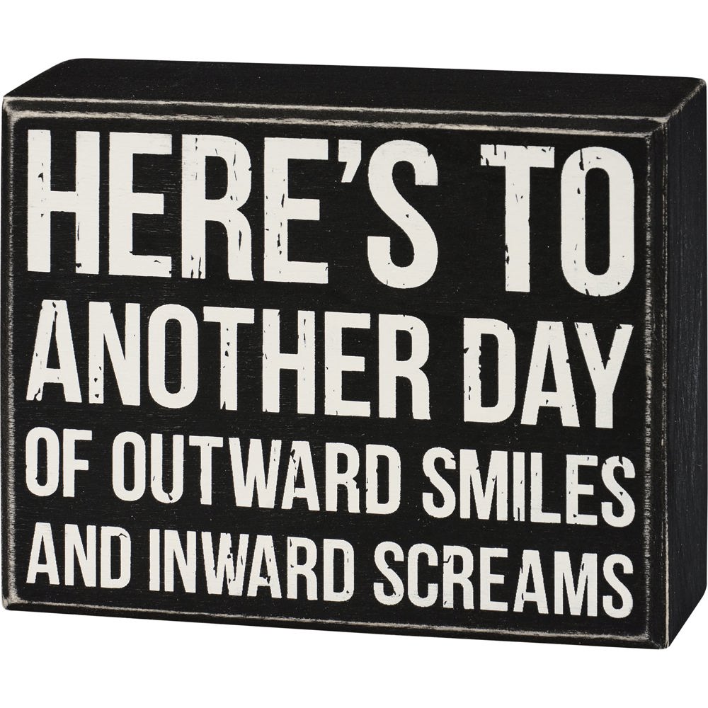 Cute and Funny Graphic Wooden Box Signs with Sayings for Gallery Walls