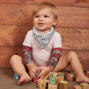 Gray Baby Bandana and Burp Cloth Westernwear Cute Infant Gift Set in Black or Gray