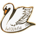 You Are Naturally Beautiful When You Are Yourself Swan Cute Enamel Pins on Giftable Cards - 20+ Styles Available