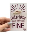 Cats and Wine Make Everything Fine Cute Enamel Pins on Giftable Cards - 20+ Styles Available