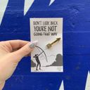 Don't Look Back Arrow Cute Enamel Pins on Giftable Cards - 20+ Styles Available