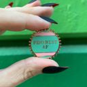 Feminist AF Pink and Green Stripes Cute Enamel Pins on Giftable Cards - 20+ Styles Available