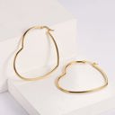 Gold Heart Hoop Earrings Silver or Gold