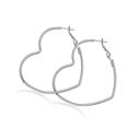 Silver Heart Hoop Earrings Silver or Gold