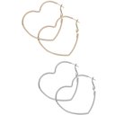 Silver Heart Hoop Earrings Silver or Gold