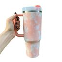 Pink Clouds Clouds 40 Oz Tumbler Stainless Steel Insulated Handle Tumbler - XL Size with Straw