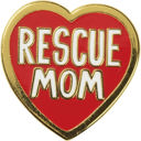 Rescue Dog Mom Cute Enamel Pins on Giftable Cards - 20+ Styles Available