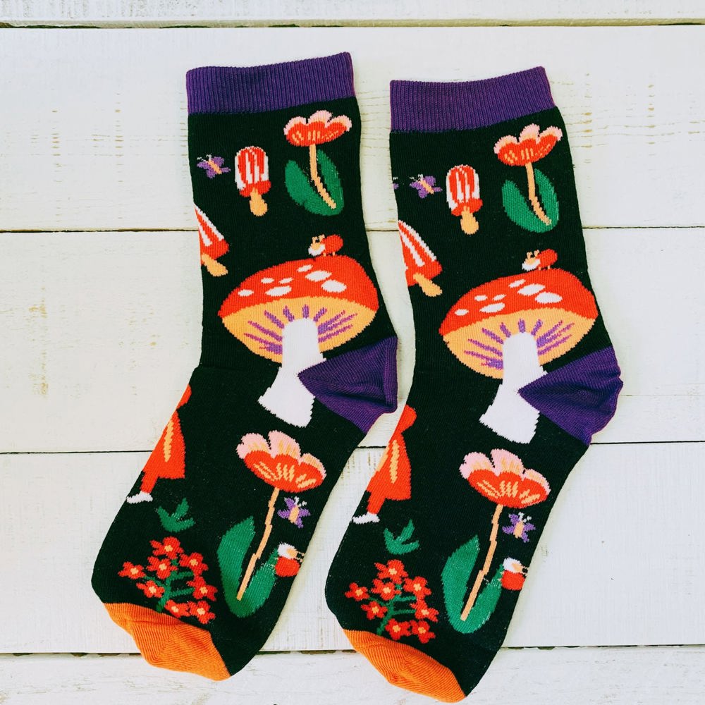 Trippy Fun Groovy Themed Socks - 80's Colorful Retro Socks