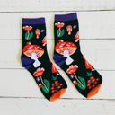 Amanita Trippy Mushroom Trippy Fun Groovy Themed Socks - 80's Colorful Retro Socks