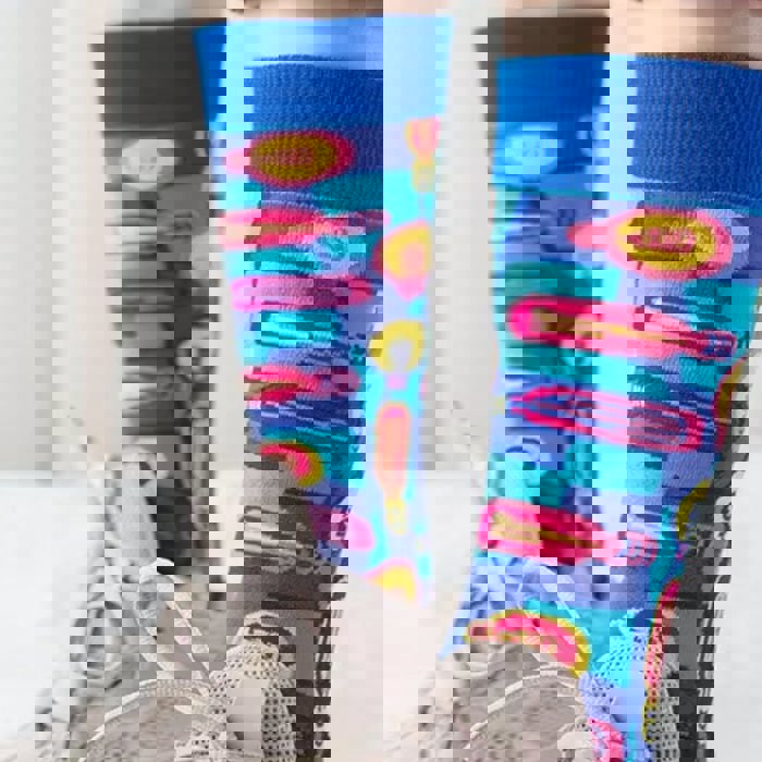Trippy Fun Groovy Themed Socks - 80's Colorful Retro Socks