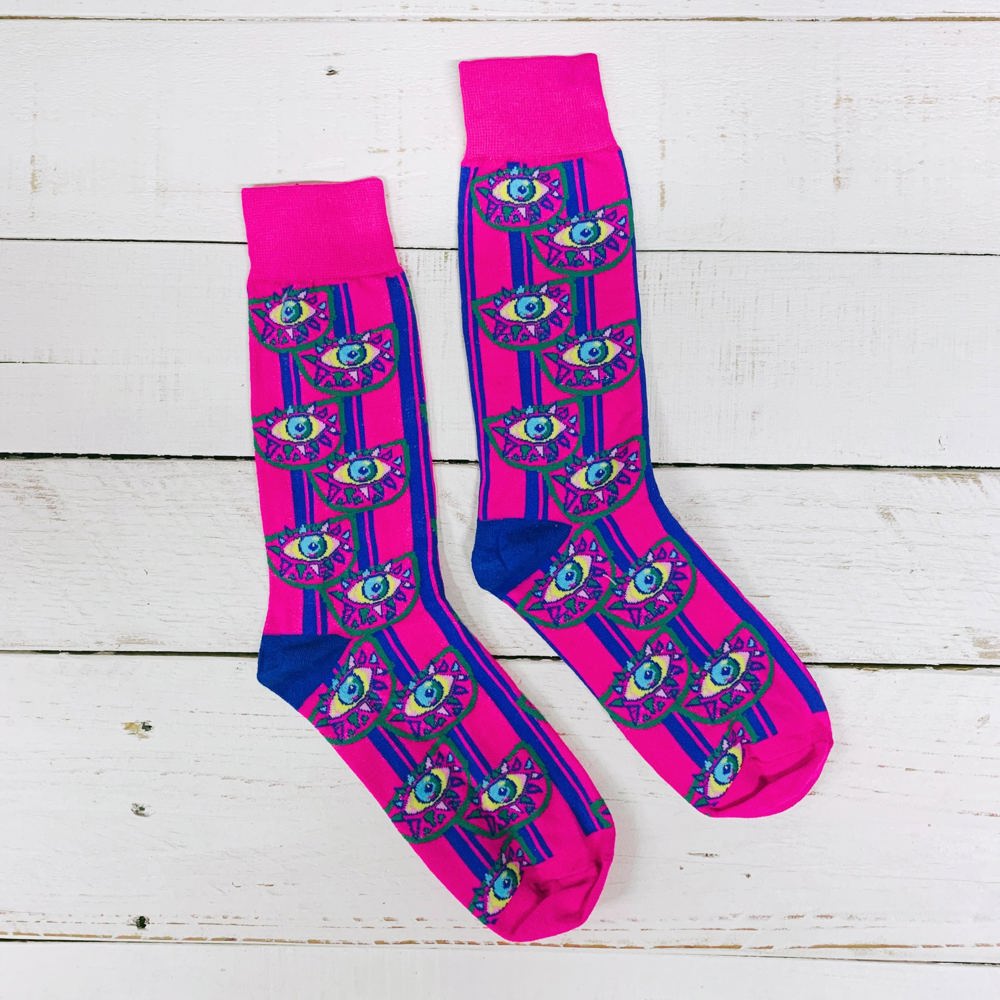 Trippy Fun Groovy Themed Socks - 80's Colorful Retro Socks