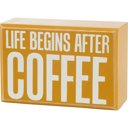 Life Begins After Coffee Wooden Box Sign And Socks Giftable Sets