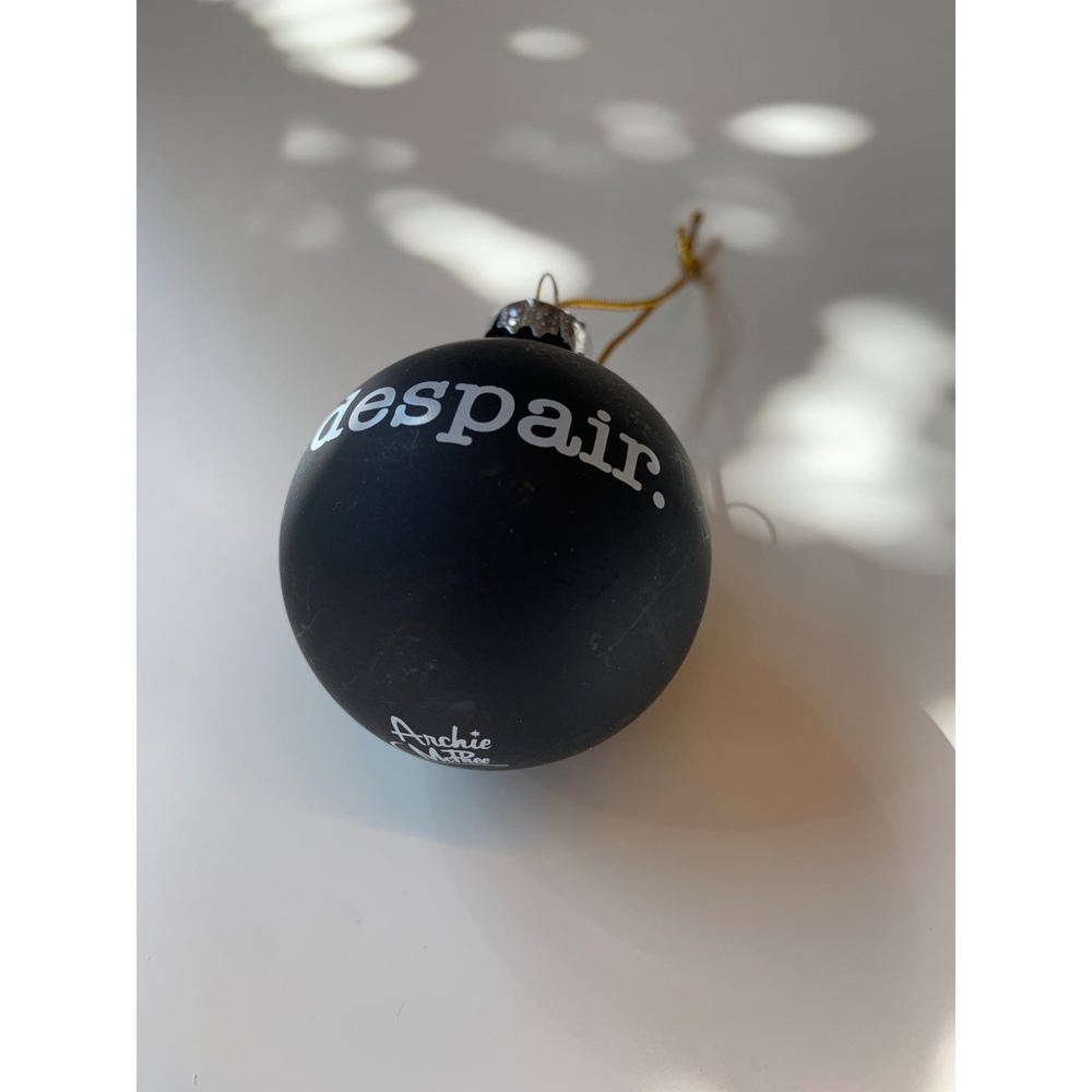 Despair Holiday Mini Glass Ornament in Black