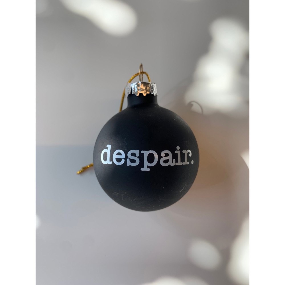 Despair Holiday Mini Glass Ornament in Black