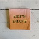 Let's Toast Foil Cocktail Beverage Party Napkins | Barware Party Essentials