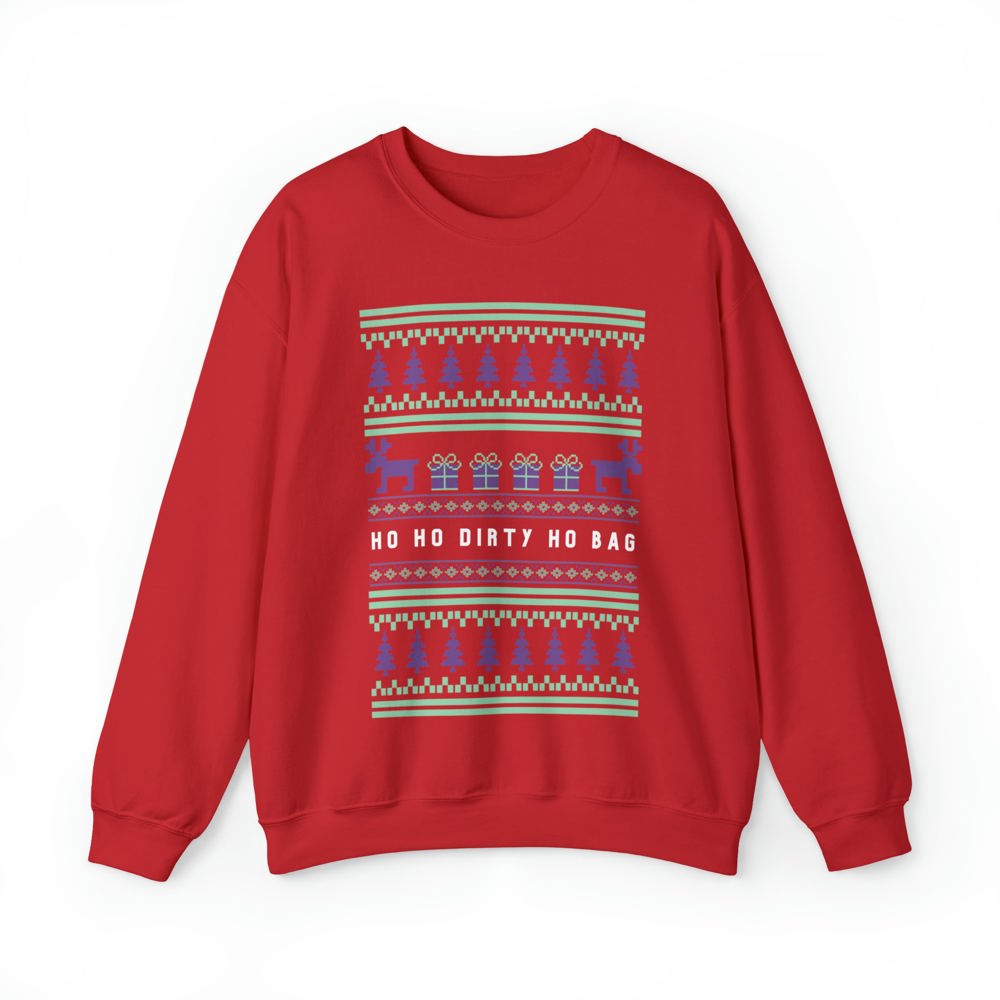 Ho Ho Dirty Ho Bag "Ugly Christmas Sweater" Unisex Heavy Blend™ Crewneck Sweatshirt (Sizes S-4X)