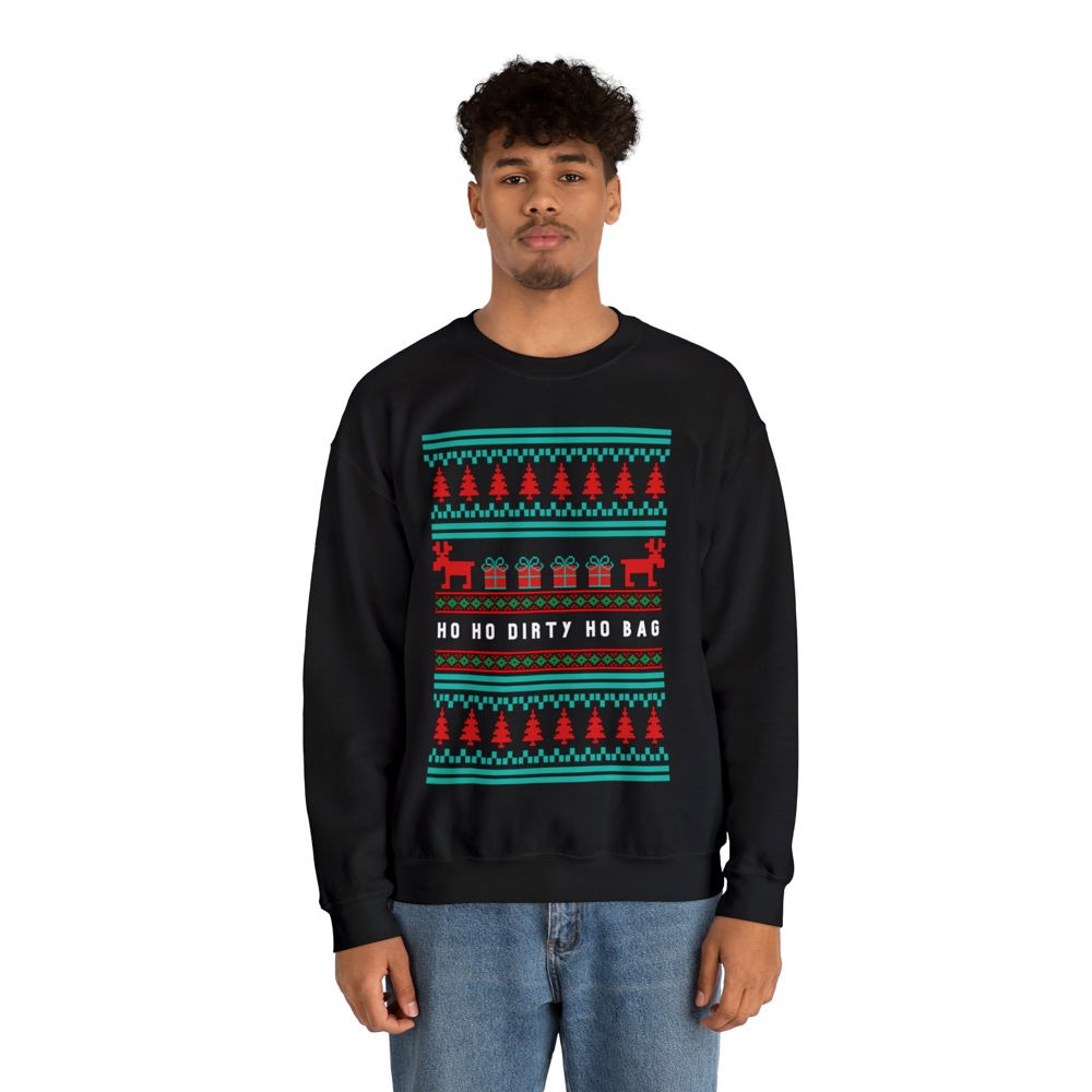 Ho Ho Dirty Ho Bag "Ugly Christmas Sweater" Unisex Heavy Blend™ Crewneck Sweatshirt (Sizes S-4X)