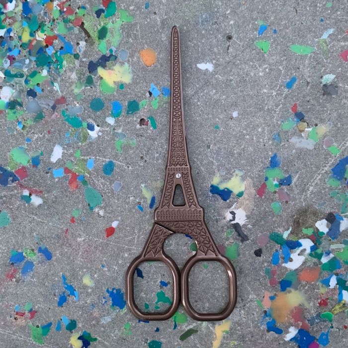 Eiffel Tower Mini Scissors in Antique Bronze or Gold - Giftable Stocking Stuffer Embroidery Utility Scissors Desk Accessory