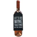 Let's Go Wine Tasting on the Couch Cute Wine Bottle Gift Tags for Gifting Wine | Reusable Holiday Funny Saying Gift Hangers