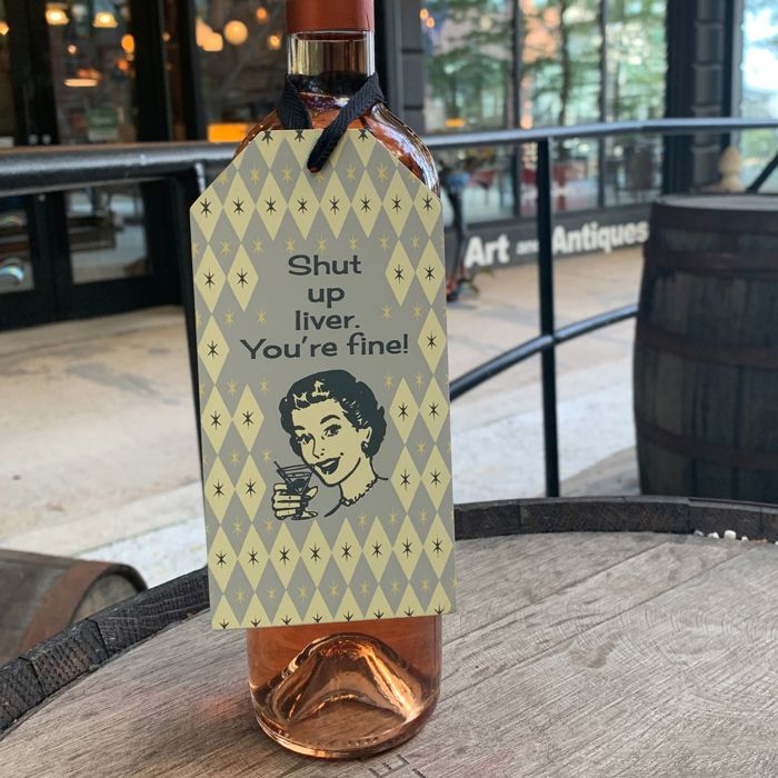 Cute Wine Bottle Gift Tags for Gifting Wine | Reusable Holiday Funny Saying Gift Hangers