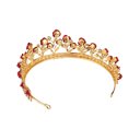 Fresh Romance Red Roses Tiara Crown Crowns and Tiaras for Bridal, Prom, Costume, Formal, Gift - Adult Size Gold, Silver, Pearl Crowns and Jeweled Headbands