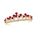 Fresh Romance Red Roses Tiara Crown Crowns and Tiaras for Bridal, Prom, Costume, Formal, Gift - Adult Size Gold, Silver, Pearl Crowns and Jeweled Headbands