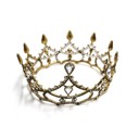 Gothic Structures Mini Crown Tiara in Antiqued Gold Crowns and Tiaras for Bridal, Prom, Costume, Formal, Gift - Adult Size Gold, Silver, Pearl Crowns and Jeweled Headbands