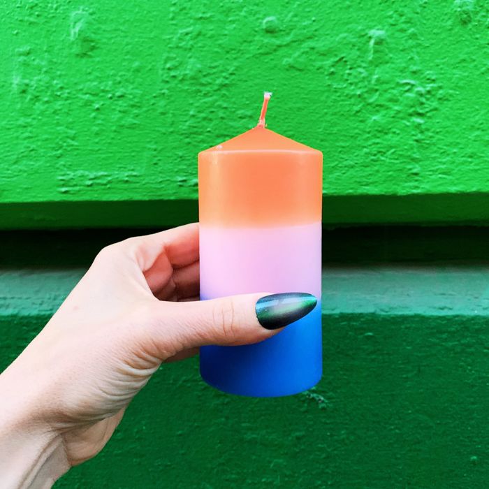 Ombre and Floral Feminine Pillar Candles | Home Gift for Her