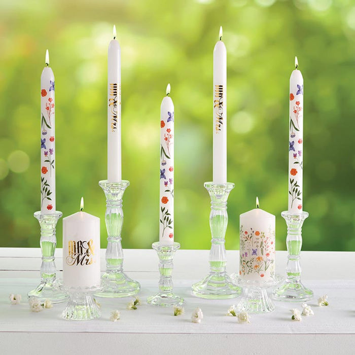 Ombre and Floral Feminine Pillar Candles | Home Gift for Her