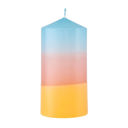 Mini Pillar Candle in Blue Pink Orange Ombre and Floral Feminine Pillar Candles | Home Gift for Her