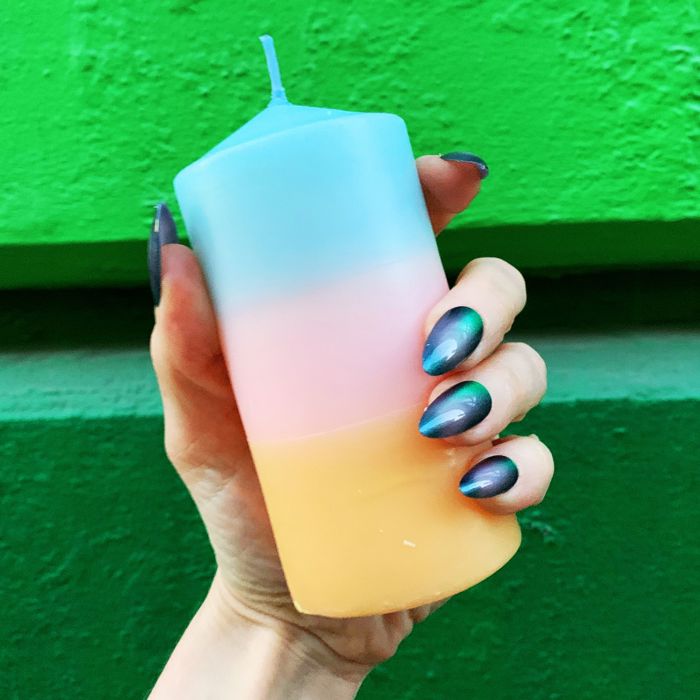 Ombre and Floral Feminine Pillar Candles | Home Gift for Her