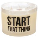 Start That Thing 3-Wick Candle | Bergamot Scent Giftable Glass Candle with Quote - Motivational GIft, Brother Candle, Life of the Party Jar Candle