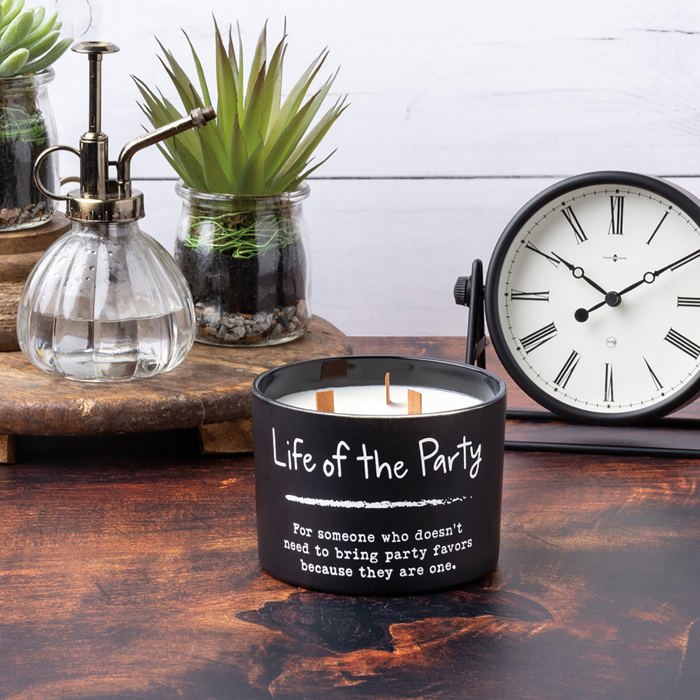 Giftable Glass Candle with Quote - Motivational GIft, Brother Candle, Life of the Party Jar Candle