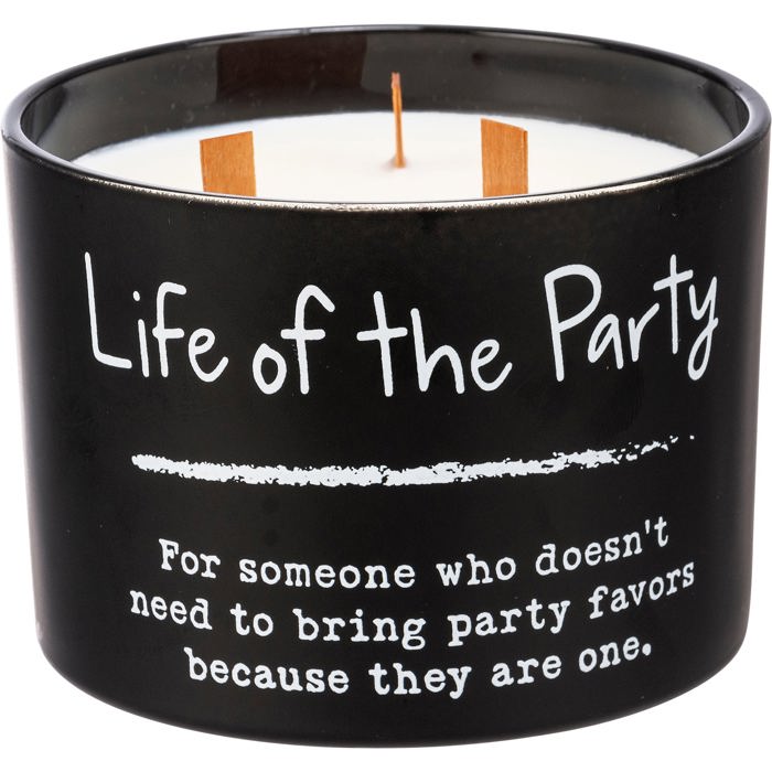 Giftable Glass Candle with Quote - Motivational GIft, Brother Candle, Life of the Party Jar Candle