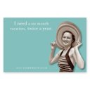 I Need A Six Month Vacation, Twice A Year Sticky Notes in Aqua Funny Retro Ladies Sticky Notes | Stocking Stuffer Cute Quotes Gift for Her