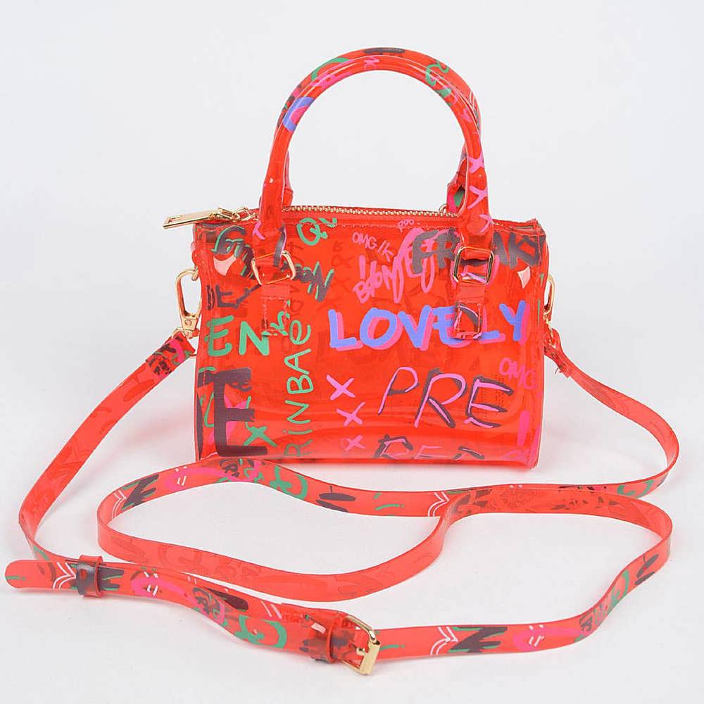 Mini Graffiti PVC Tiny Crossbody Bag in 3 Colors | Transparent Purse Handbag Stocking Stuffer 