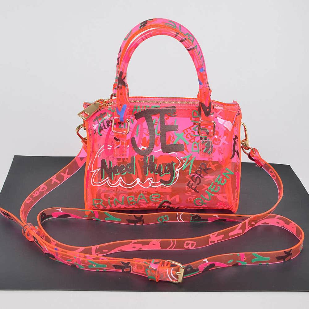 Mini Graffiti PVC Tiny Crossbody Bag in 3 Colors | Transparent Purse Handbag Stocking Stuffer 