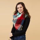 Aquamarine Blanket Scarf Giftable Winter Blanket Scarves - Large Scarf Wrap Shawl for Her in Plaid and Prints