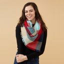 Aquamarine Blanket Scarf Giftable Winter Blanket Scarves - Large Scarf Wrap Shawl for Her in Plaid and Prints