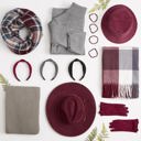 Fringe Plaid Blanket Scarf Burgundy & Grey Giftable Winter Blanket Scarves - Large Scarf Wrap Shawl for Her in Plaid and Prints