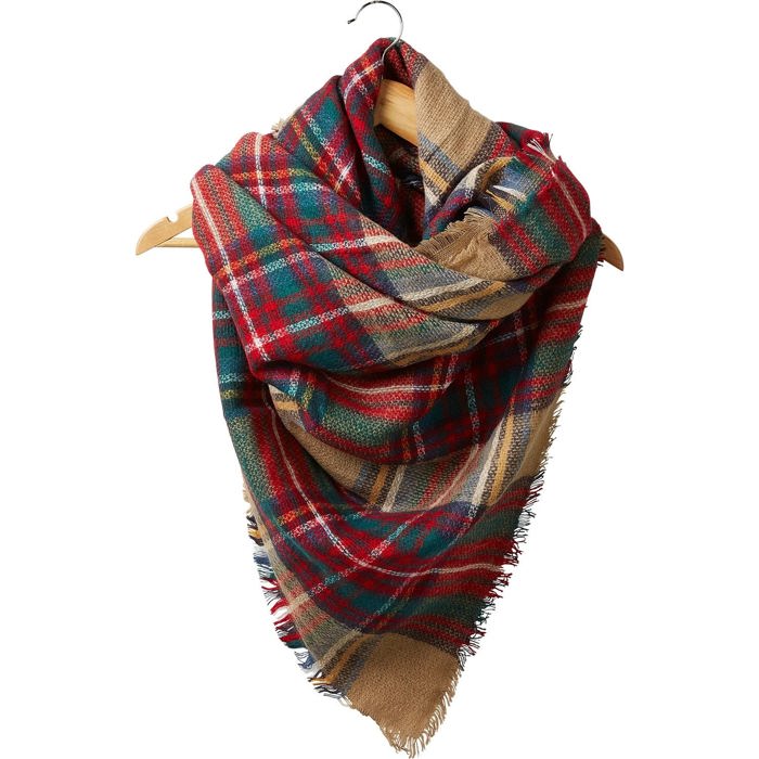 Giftable Winter Blanket Scarves - Large Scarf Wrap Shawl for Her in Plaid and Prints