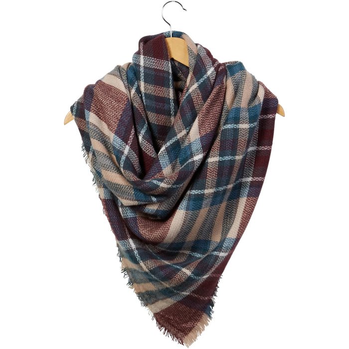 Giftable Winter Blanket Scarves - Large Scarf Wrap Shawl for Her in Plaid and Prints