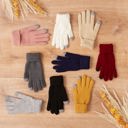 Bailey Knit Gloves in Gray  Phone-Friendly Giftable Soft Winter Gloves 