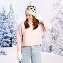 Heart Beanie in Cream Giftable Heart Winter Beanie for Her - Soft Warm Winter Women's Hat with Pompom