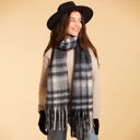 Cozy Plaid Fringe Gray Scarf  Giftable Plaid Winter Scarves - Hers and His